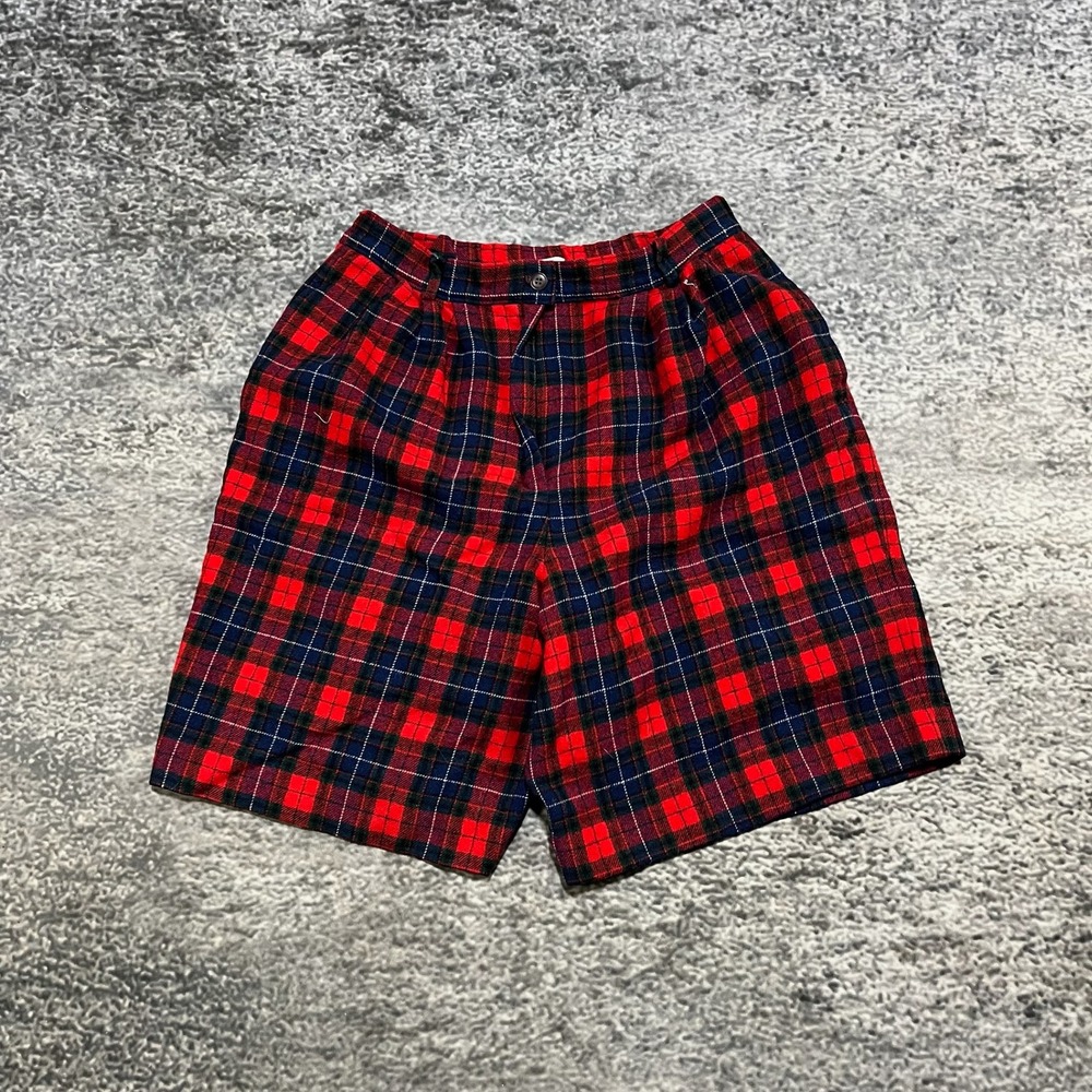 VTG Pendleton Shorts‎ Authentic Manson Tartan Womens 14 (27") Virgin Wool USA